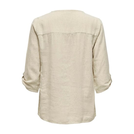 Jacqueline de Yong Say 3/4 linen v-neck top - Image 6