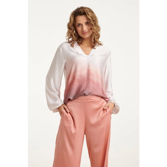Smashed Lemon 25020 top met kraagvintage mauve ombre print | - Image 1
