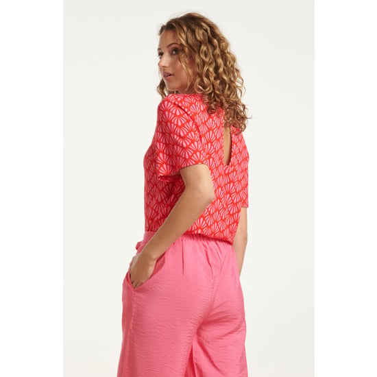 Smashed Lemon 25040 stretchy rondhals top met schelpprint | - Image 4