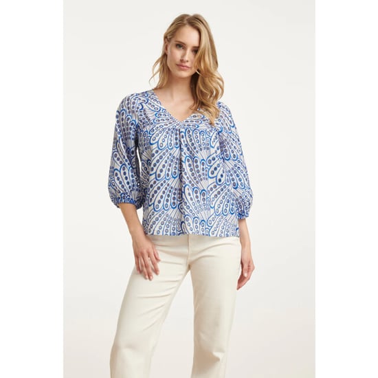 Smashed Lemon 25136 broderie anglaise top met v-hals en 3/4 mouwen – | - Image 4