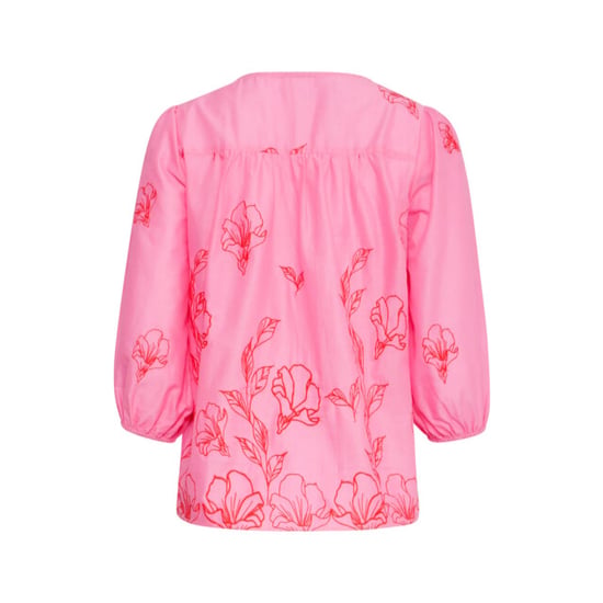 Smashed Lemon 25262 top met bloemenborduurselsv-hals | - Image 2
