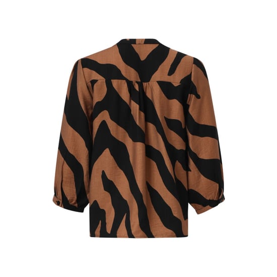 Smashed Lemon Bruin en zwart dierenprint top met v-hals | - Image 2