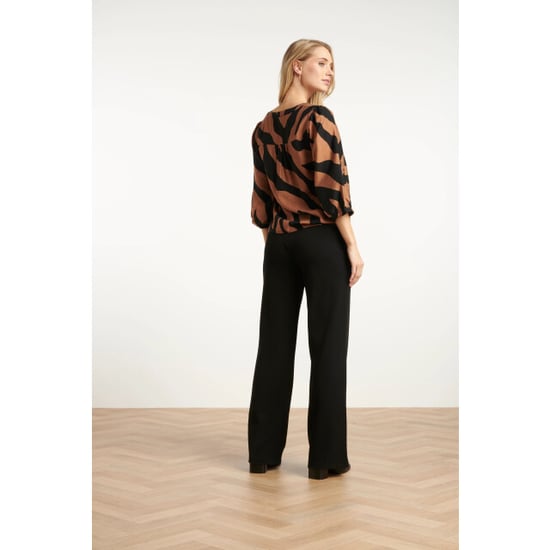Smashed Lemon Bruin en zwart dierenprint top met v-hals | - Image 6