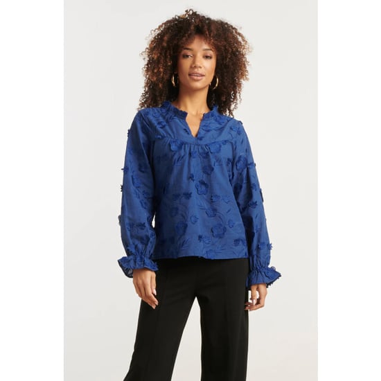 Smashed Lemon Dames3d bloemenprint top met v hals | - Image 1