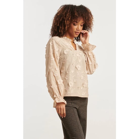Smashed Lemon Dames3d bloemenprint top met v hals | - Image 4