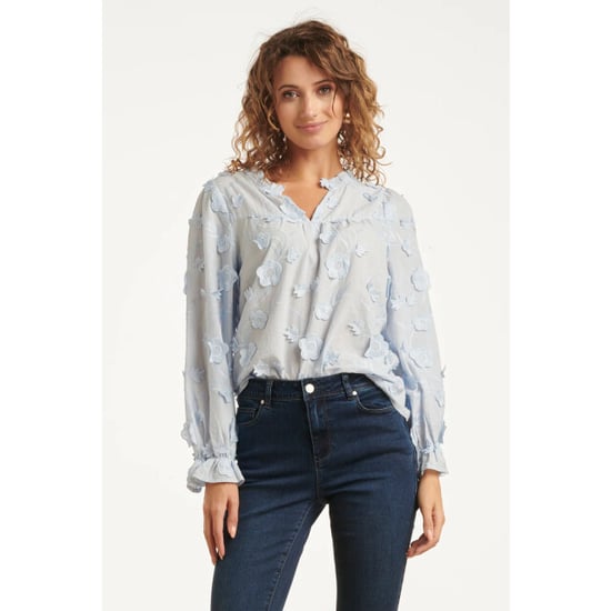 Smashed Lemon Dames3d bloemenprint top met v hals | - Image 5