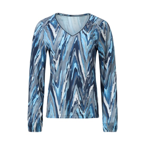 Smashed Lemon Damesgetailleerd zig zag geprint top | - Image 1