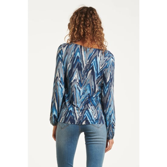 Smashed Lemon Damesgetailleerd zig zag geprint top | - Image 5