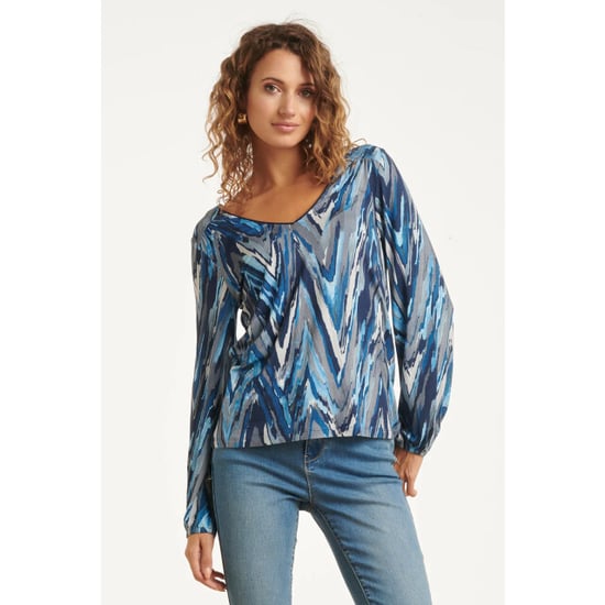 Smashed Lemon Damesgetailleerd zig zag geprint top | - Image 6