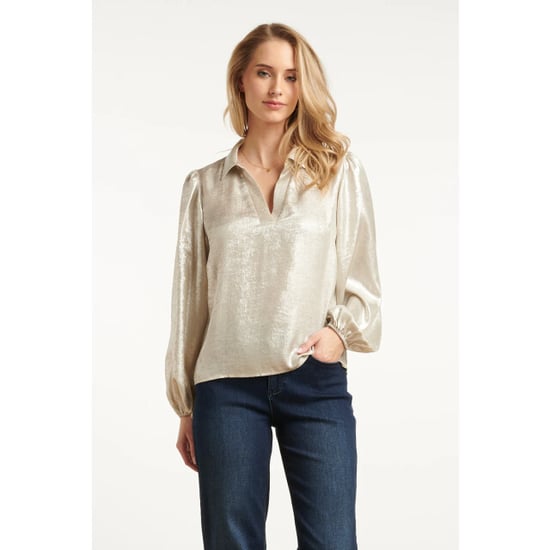 Smashed Lemon Damesglanzende top met trendy losvallende p... | - Image 2