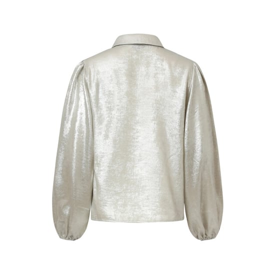 Smashed Lemon Damesglanzende top met trendy losvallende p... | - Image 4