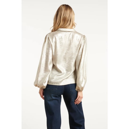Smashed Lemon Damesglanzende top met trendy losvallende p... | - Image 5