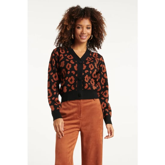 Smashed Lemon Dierenprint vest zwart en cognac | - Image 1
