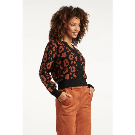 Smashed Lemon Dierenprint vest zwart en cognac | - Image 4