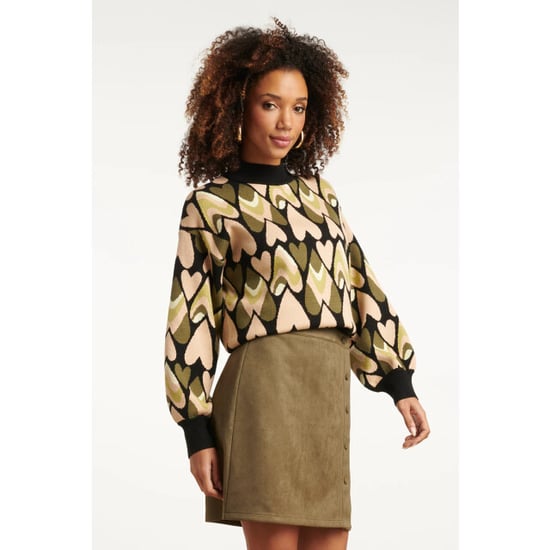 Smashed Lemon Gebreide haartjes knit top in zwart en army | - Image 3