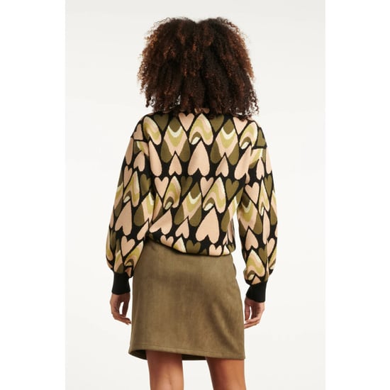 Smashed Lemon Gebreide haartjes knit top in zwart en army | - Image 4