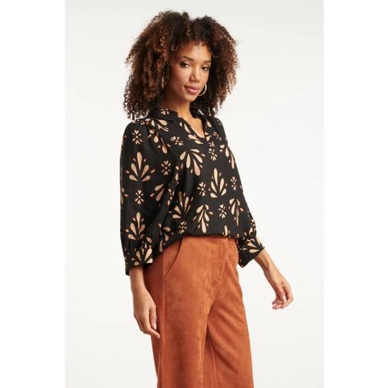 Smashed Lemon Ornament geprint top in zwart en camel | - Image 2
