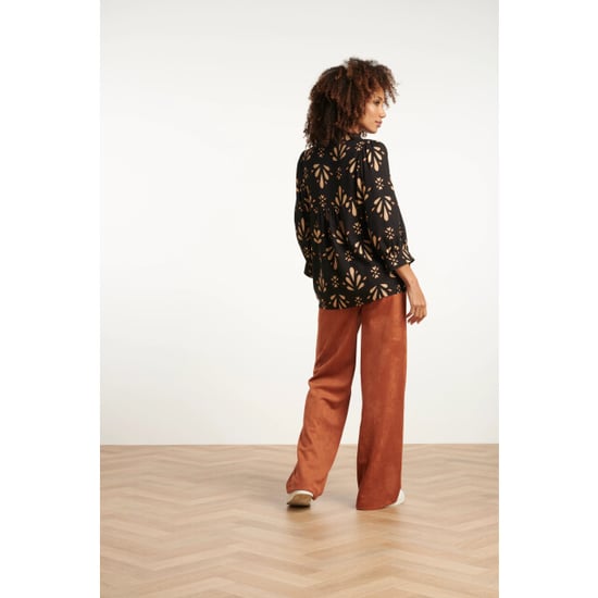 Smashed Lemon Ornament geprint top in zwart en camel | - Image 3