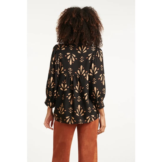 Smashed Lemon Ornament geprint top in zwart en camel | - Image 5