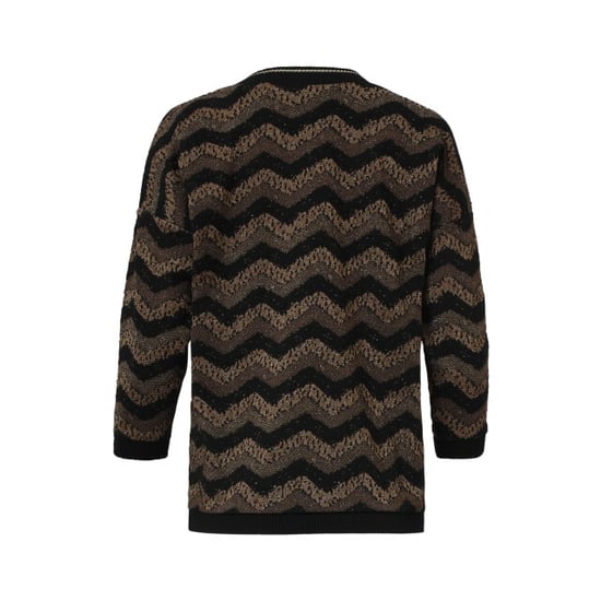 Smashed Lemon Zig-zag top met zwart en goud lurex | - Image 4