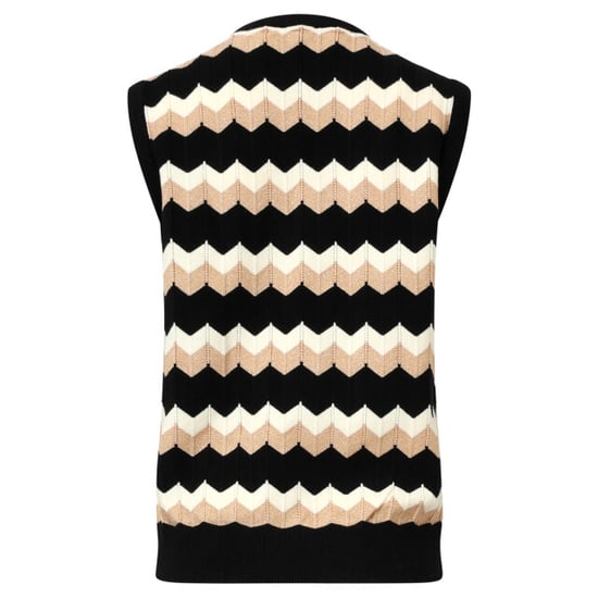 Smashed Lemon Zigzag top in zwarten zand – mouwloze gebreide spencer | - Image 6