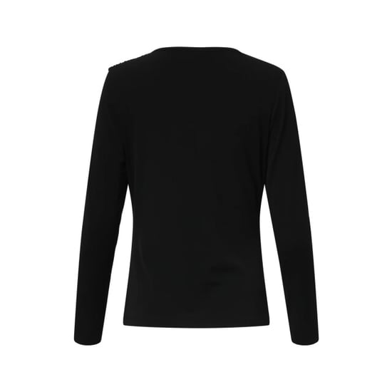 Smashed Lemon Zwarte getailleerde top met lange mouwen en asymmetrische halslijn | - Image 5
