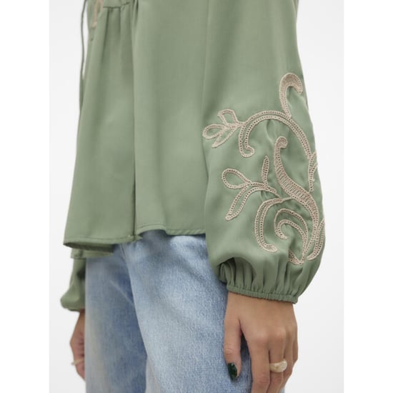 Vero Moda Vmnora ls top wvn olijf - Image 3