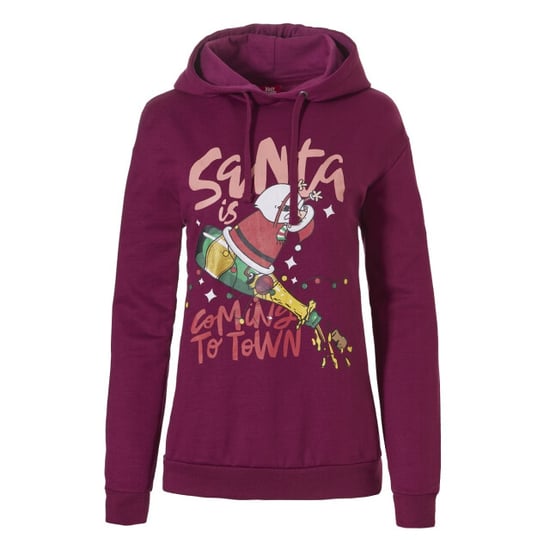 Apollo Dames kersttrui met capuchon santa is coming to town hoodie kerst print - Image 1