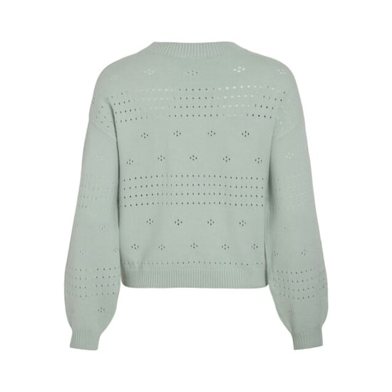 Vila Viril ls o-neck pointelle knit top mint - Image 2