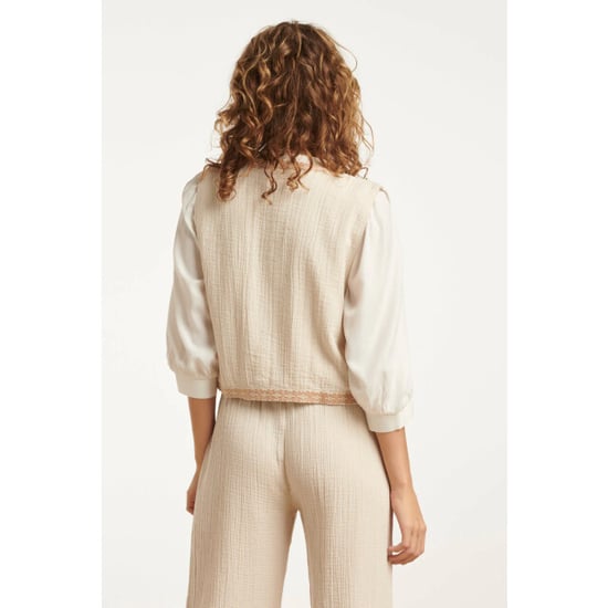 Smashed Lemon 25190 katoenen gilet met aztec borduursels | - Image 3