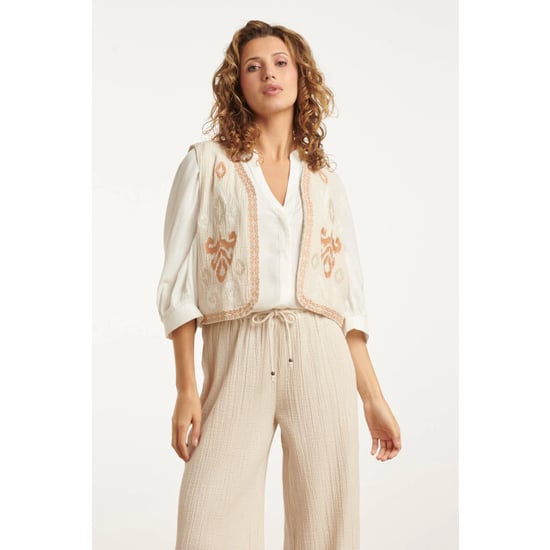 Smashed Lemon 25190 katoenen gilet met aztec borduursels | - Image 4