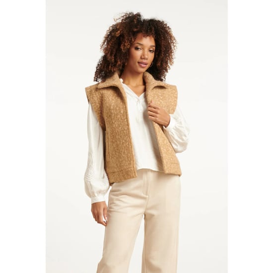 Smashed Lemon Damesbouclé gilet met kraag | - Image 2