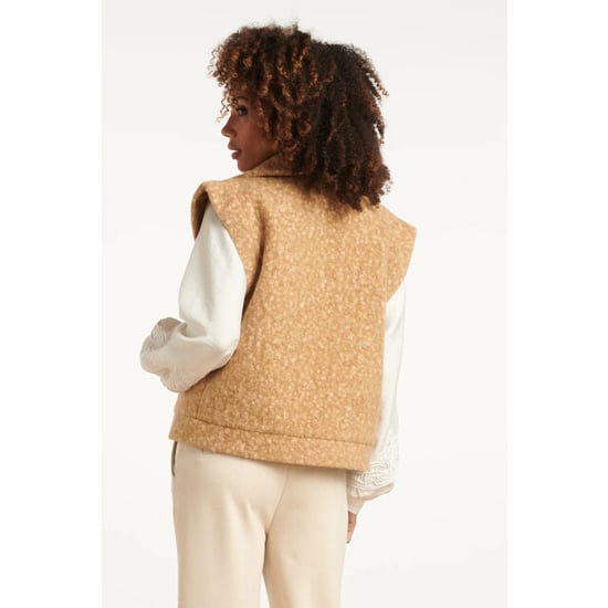 Smashed Lemon Damesbouclé gilet met kraag | - Image 3