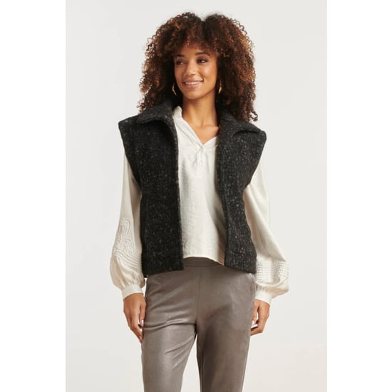 Smashed Lemon Damesbouclé gilet met kraag | - Image 1