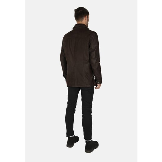 Cycas D'or Buff leren parka lange leren jas chocolade - Image 4