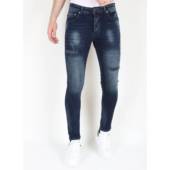 Mario Morato Donker stonewash jeans met gaten strech mm120 - Image 1