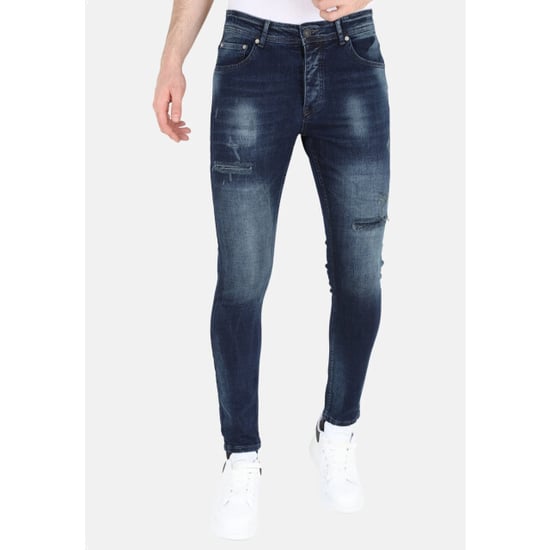 Mario Morato Donker stonewash jeans met gaten strech mm120 - Image 4