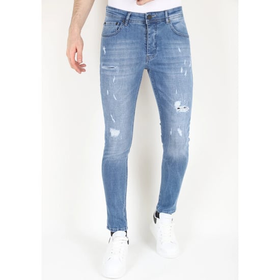 Mario Morato Slimfit spijkerbroek stonewash met gaten - Image 1