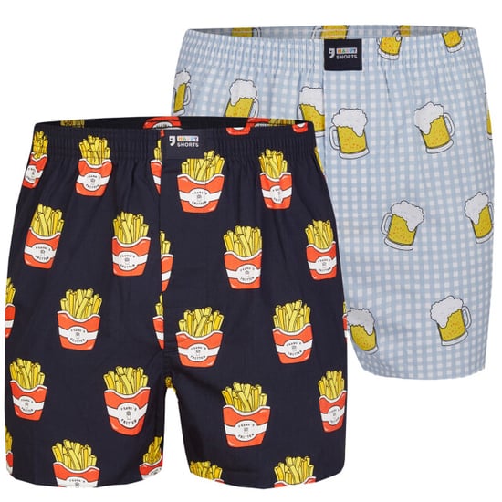 Happy Shorts 2-pack wijde boxershorts bier + friet - Image 1