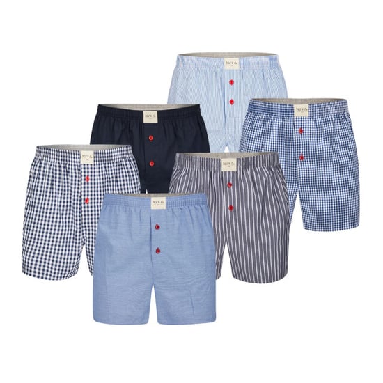 Phil & Co 6-pack geweven wijde boxershorts heren multipack 6-pack - Image 1
