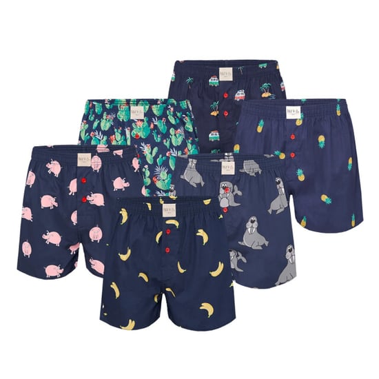 Phil & Co Geweven wijde boxershorts heren 6-pack pack met print - Image 1
