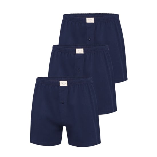 Phil & Co Wijde boxershorts jersey stretch effen navy 3-pack-sub - Image 1