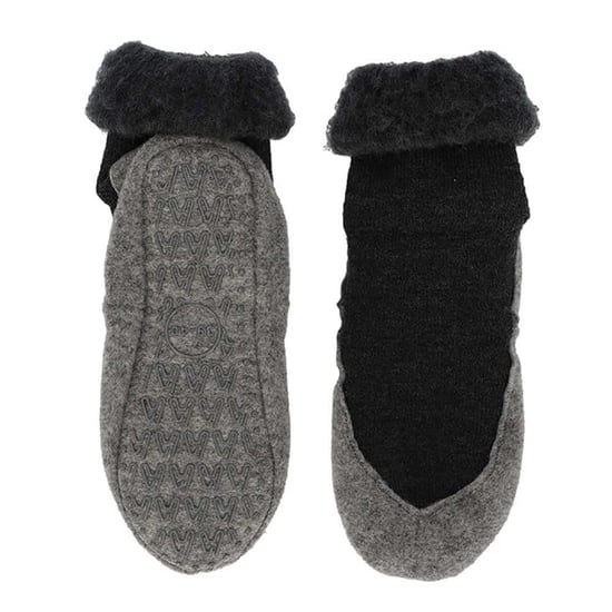 Apollo Dames / heren pantoffels slofsok antislip wol antraciet - Image 4
