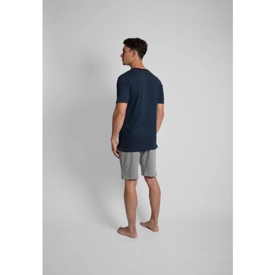 Phil & Co Essential shortama heren korte pyjama katoen blauw / grijs - Image 2