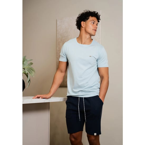 Phil & Co Heren korte pyjama lounge set shortama lichtblauw/donkerblauw - Image 3