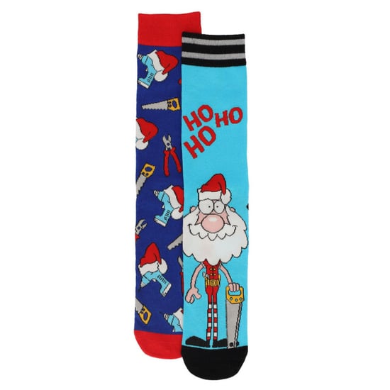 Apollo Foute kerstsokken heren 2-pack santa claus / tools - Image 3