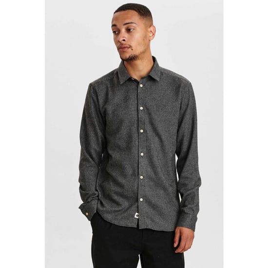 Anerkjendt Aklouis 2 tone melange shirt 900313 granit grey mel - Image 1