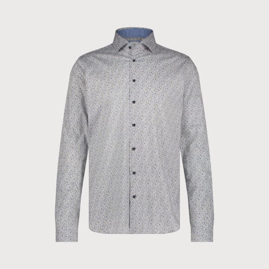Blue Industry Het microprint stretch overhemd | - Image 1