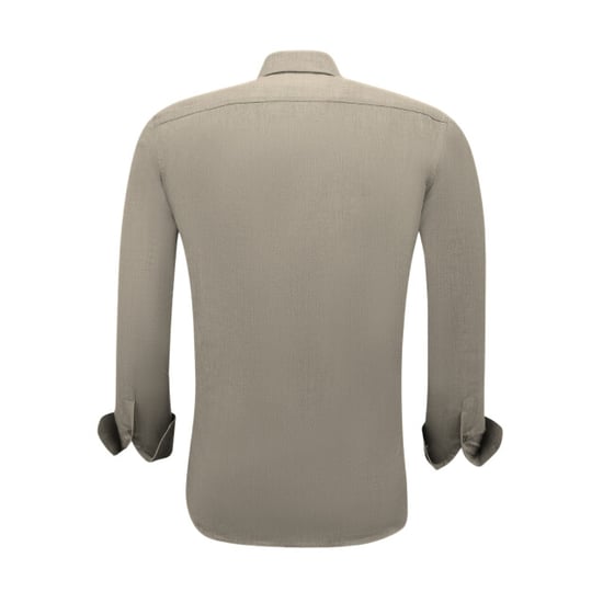 Gentile Bellini Overhemden lange mouw effen oxford slim fit bruin - Image 2