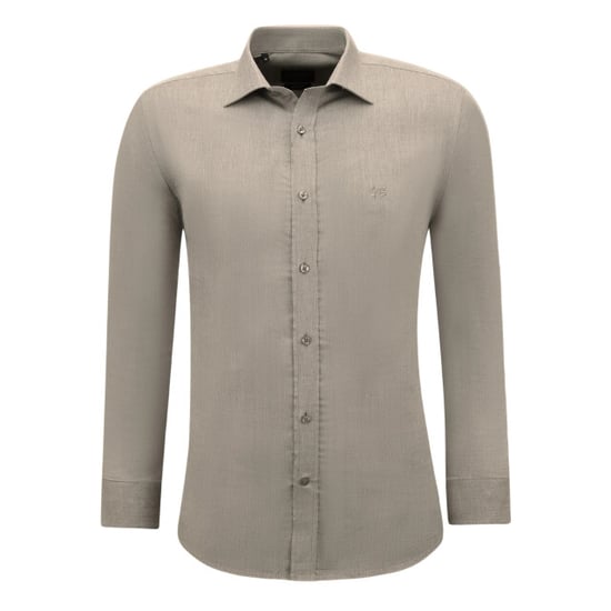 Gentile Bellini Overhemden lange mouw effen oxford slim fit bruin - Image 6